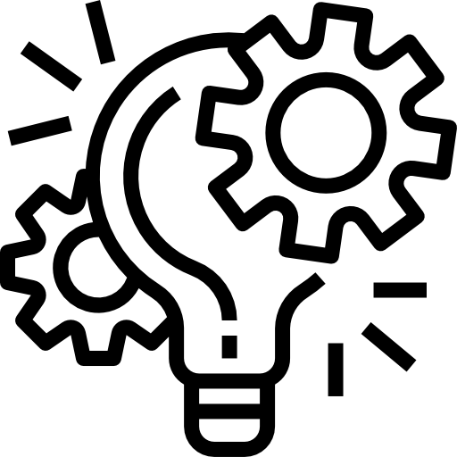a light bulb with small gears.